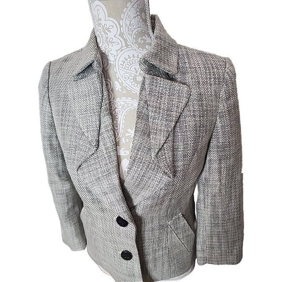 The Limited Houndstooth Blazer Gray 3/4 Sleeve NWT Women's Small - Picture 2 of 10